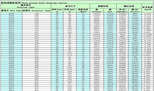 Deep groove ball bearing type parameters